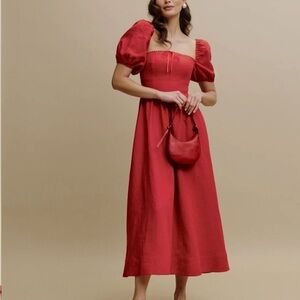 NWT reformation Marella linen dress size 6 cherry